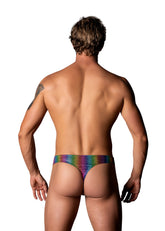 Rainbow Pack and Play Thong with Front Condom Pouch S/M Mens Thongs